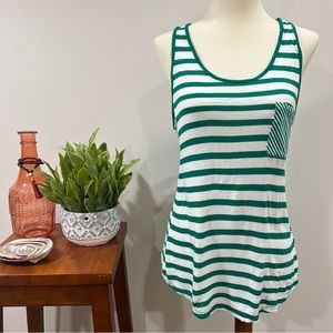 Gap Green Striped Tank Top Size Small